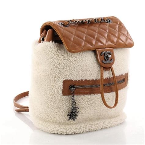 chanel shearling backpack